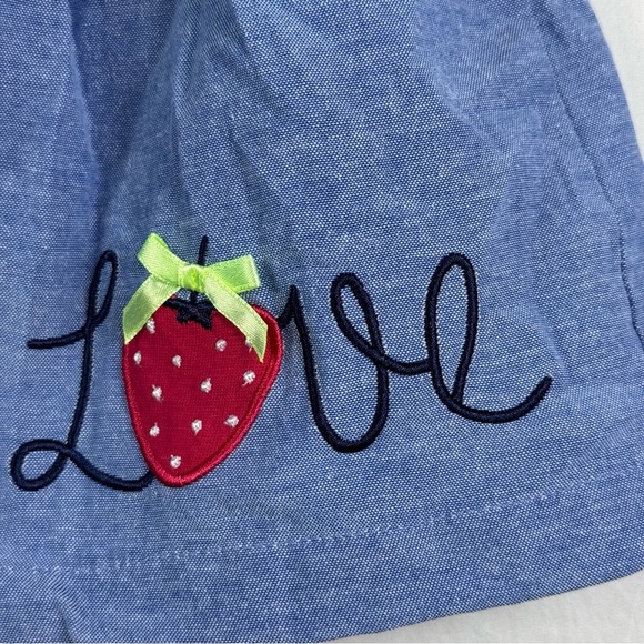Bob Bebe Strawberry Blue Dress Girls Size 0-3M - Picture 5 of 6